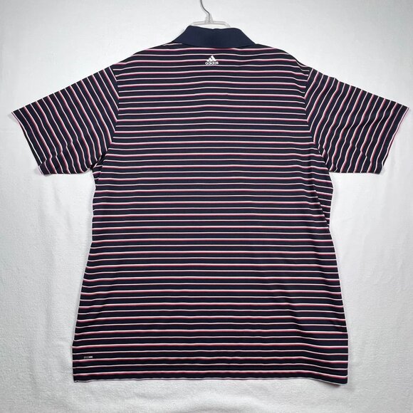 Adidas Climalite Mens XL Golf Polo Navy Red White Short Sleeve Collared 3 Button - Picture 4 of 10